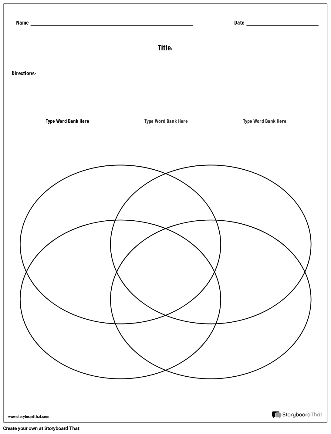 Free Venn Diagram Maker Printable Customizable Examples