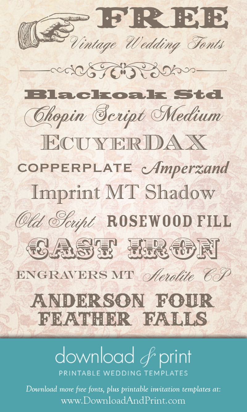 Free Vintage Wedding Fonts Download And Print