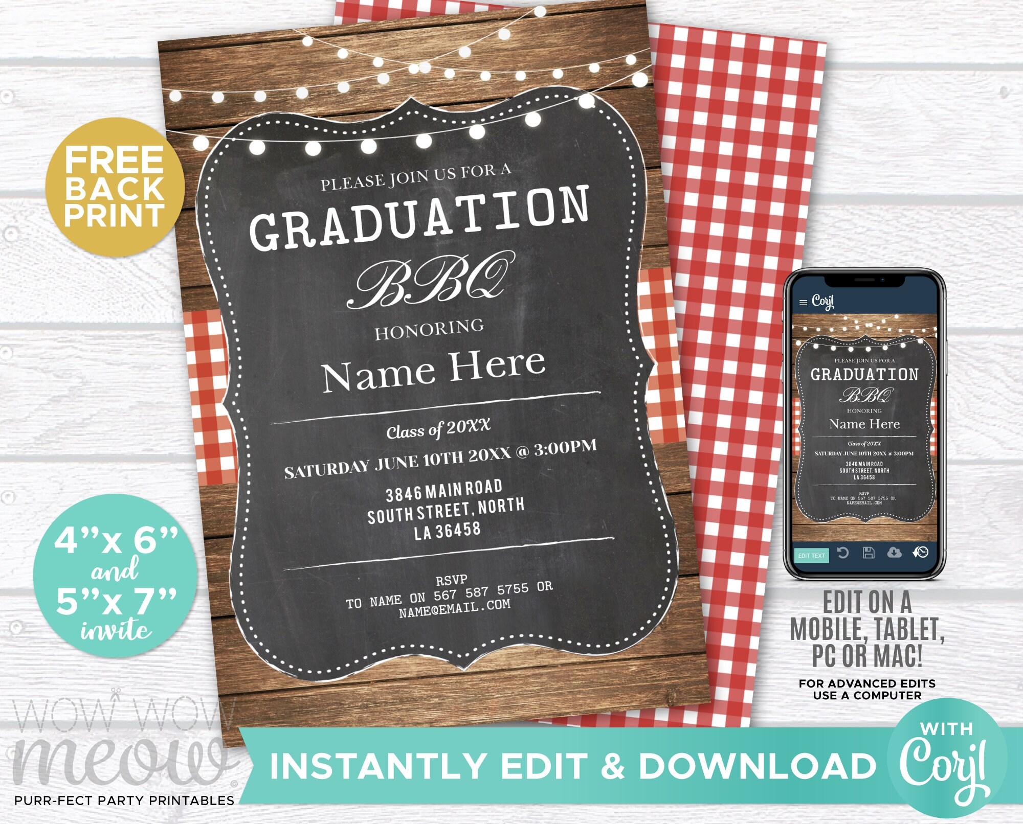 Free Printable Graduation Bbq Invitations