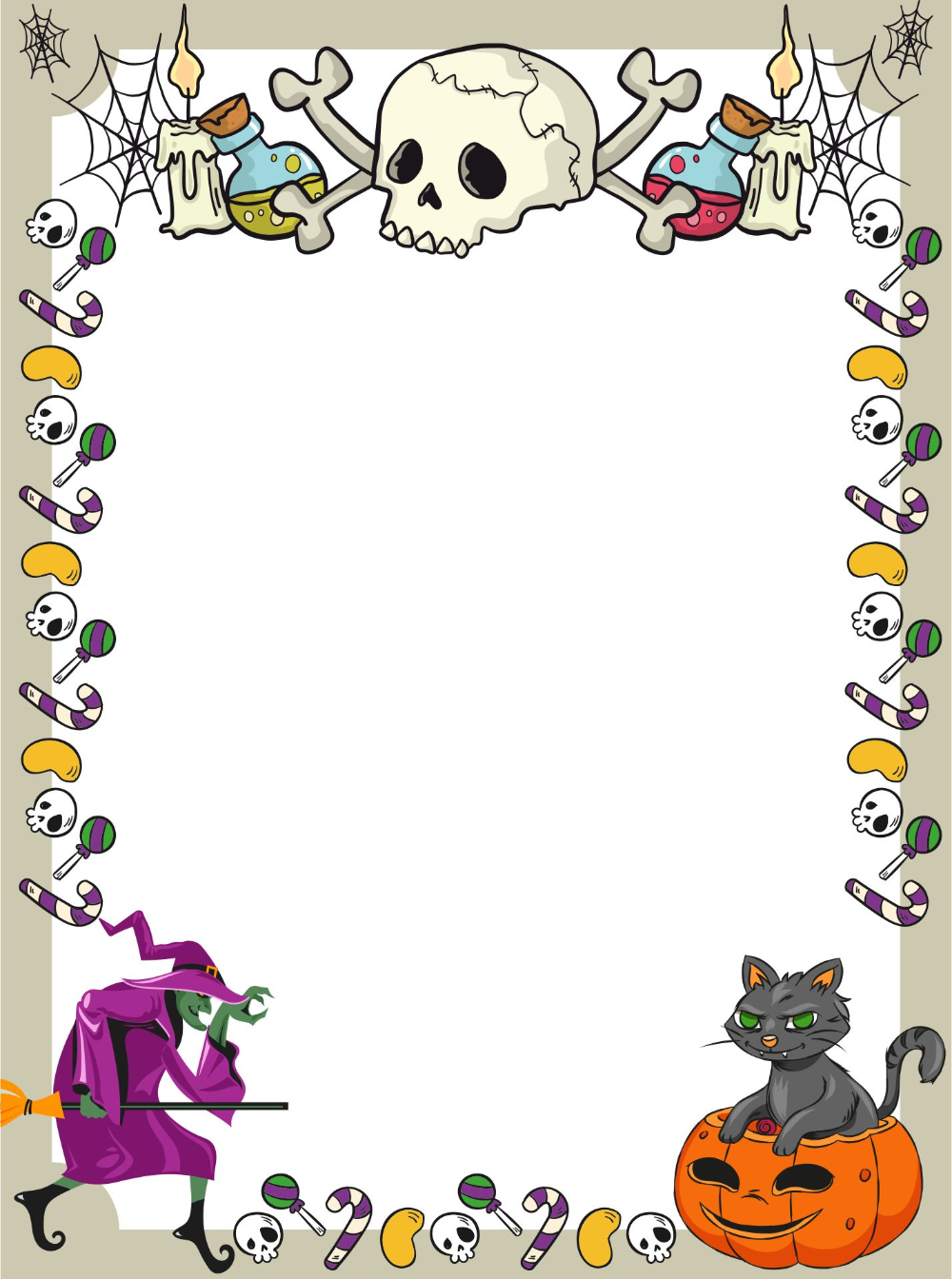 Halloween Page Borders 15 Free PDF Printables Printablee