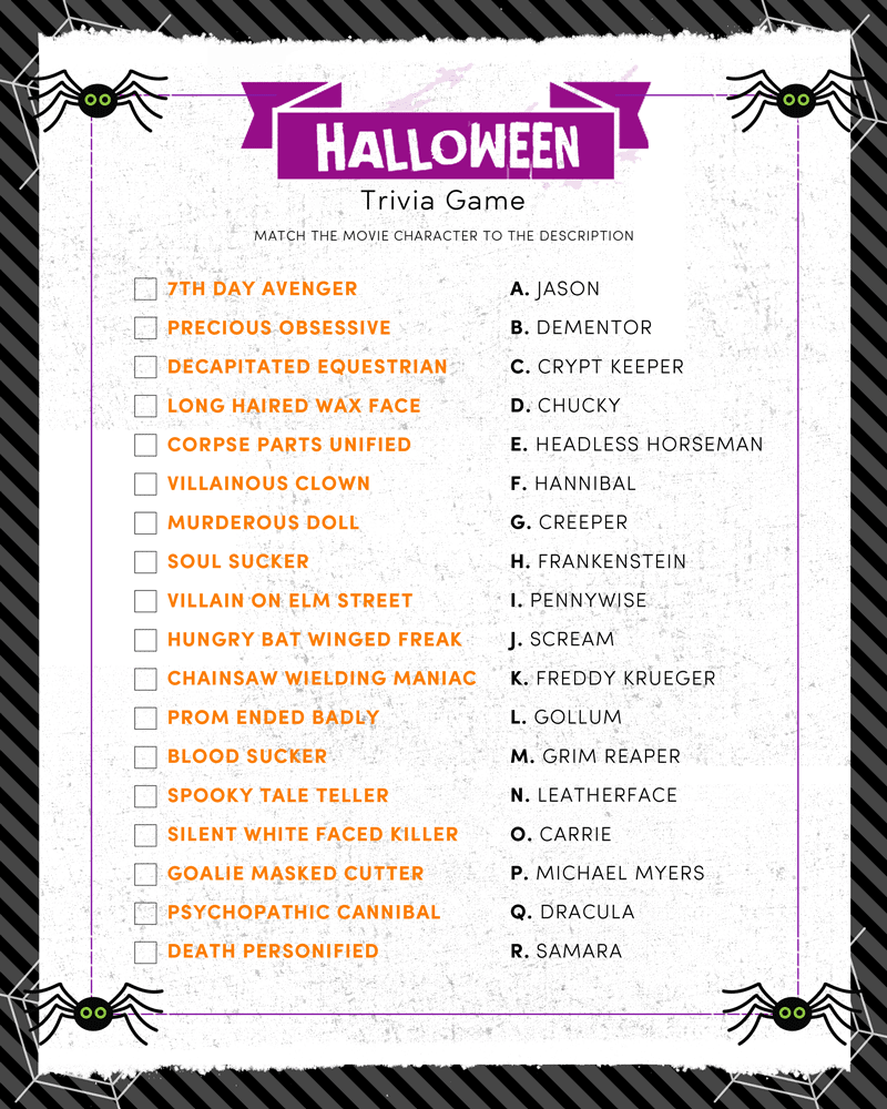 Free Printable Halloween Trivia
