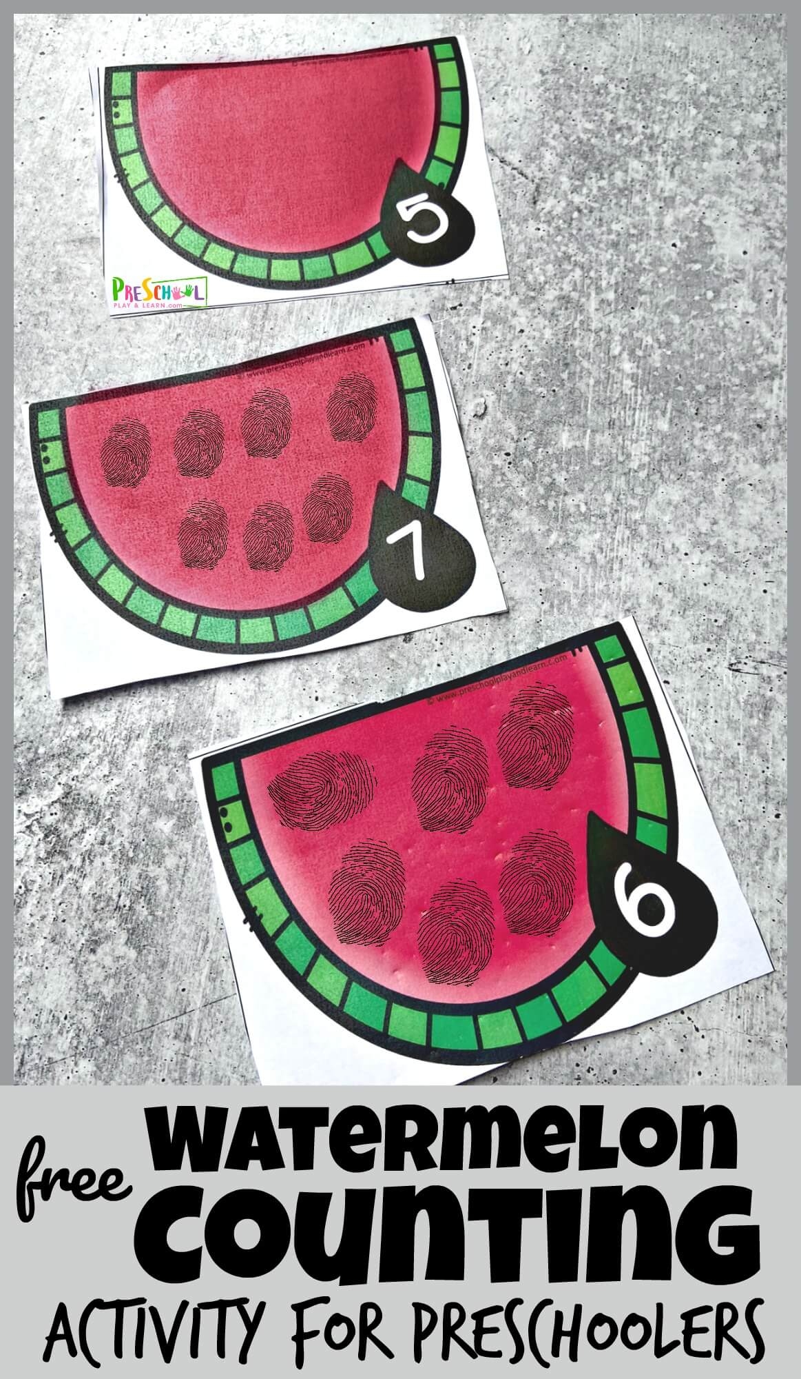 Hands on FREE Printable Watermelon Counting Activity