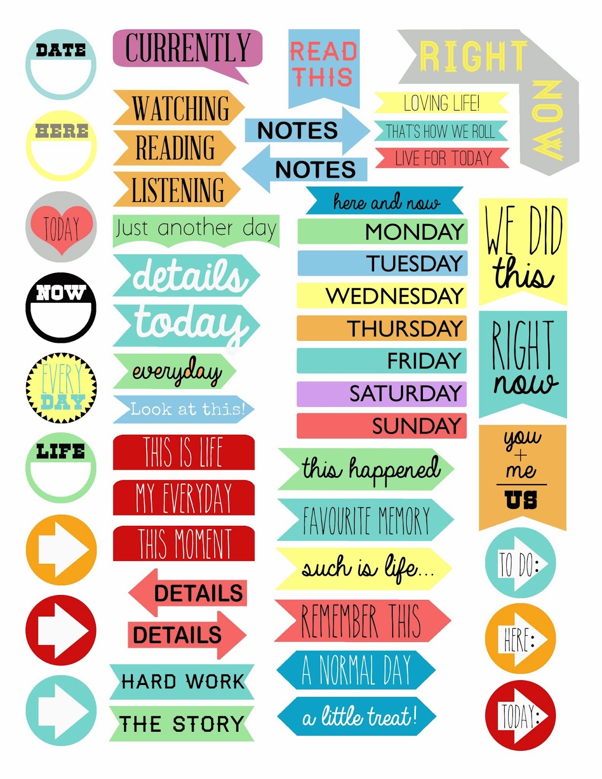 Happy Planner Free Printables For All Year DIY Candy