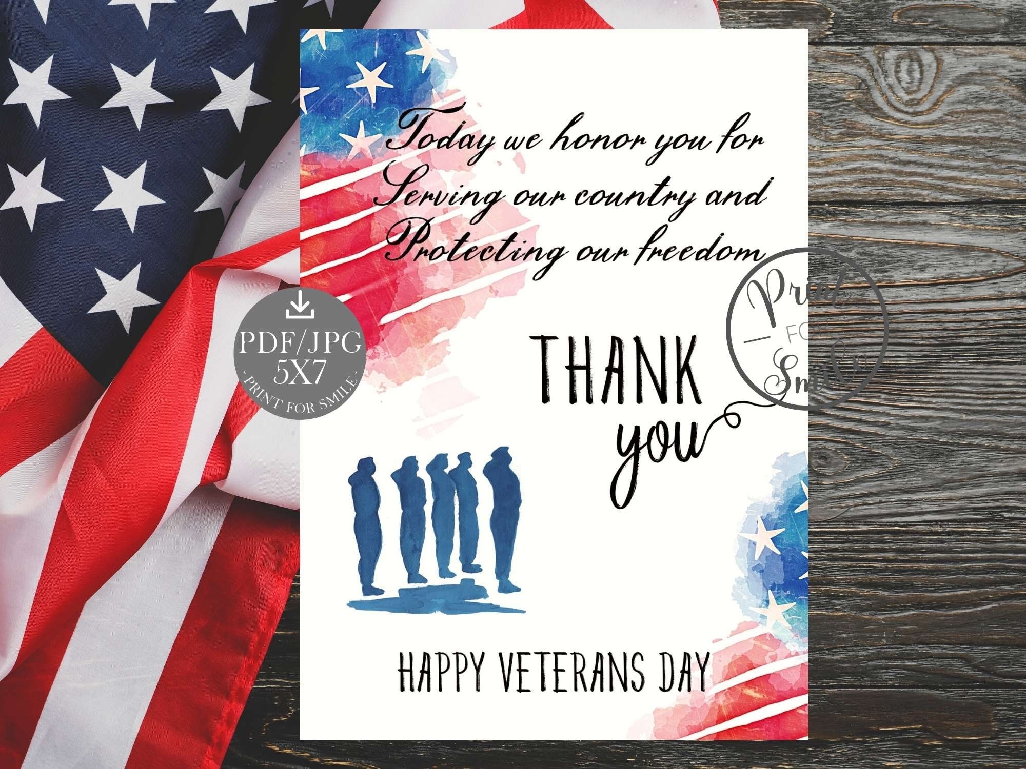 Veterans Day Card Free Printable