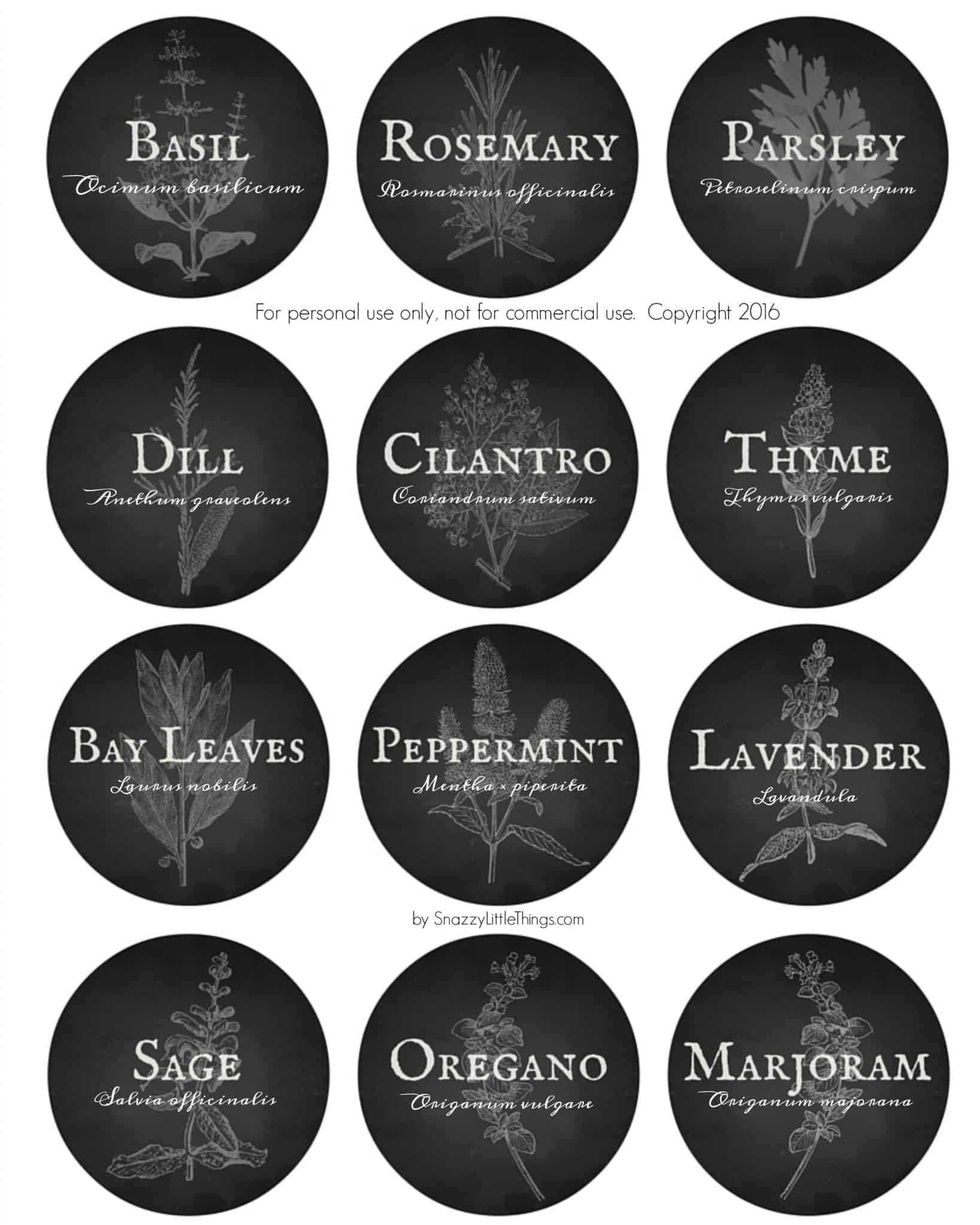 Herb Garden Vintage Labels