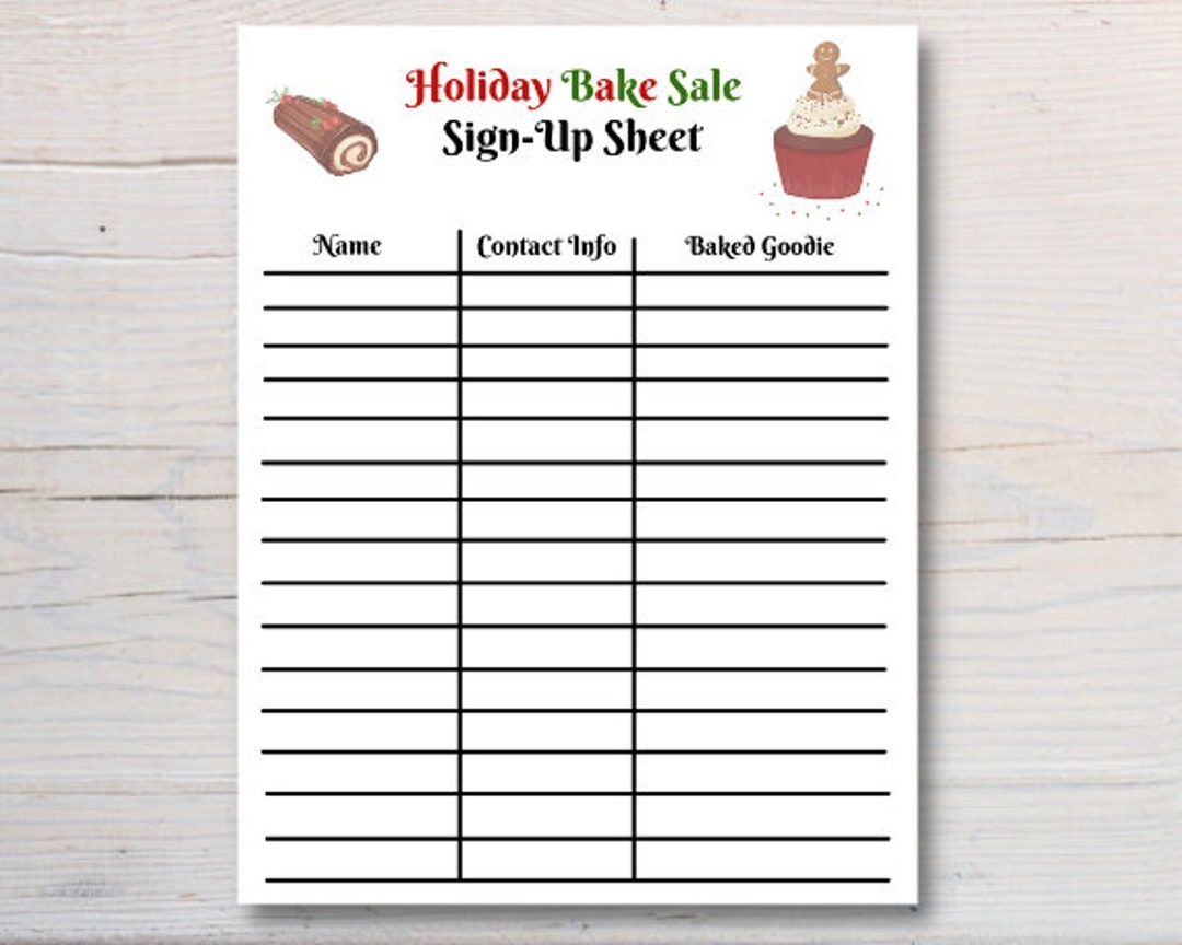 Free Printable Bake Sale Templates