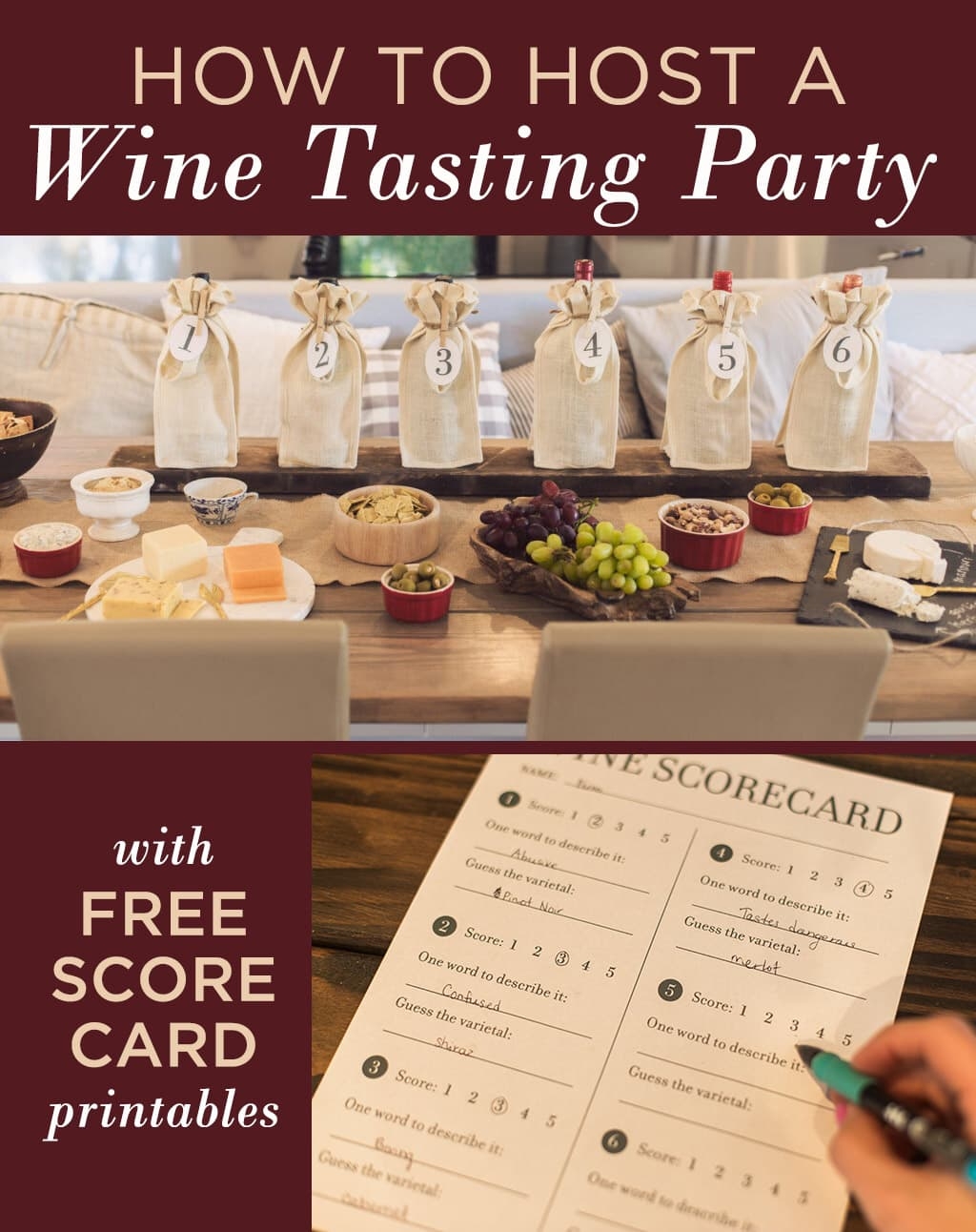 Hosting A Wine Tasting Party with Free Printable Scorecard Jenna Sue Design
