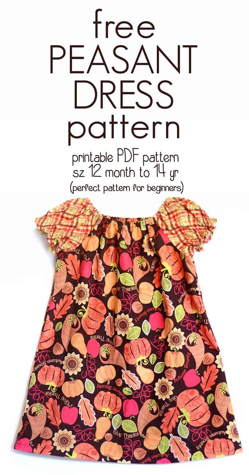 How To Sew A Peasant Dress Free Peasant Dress Pattern sz 12 Mo To 14y 
