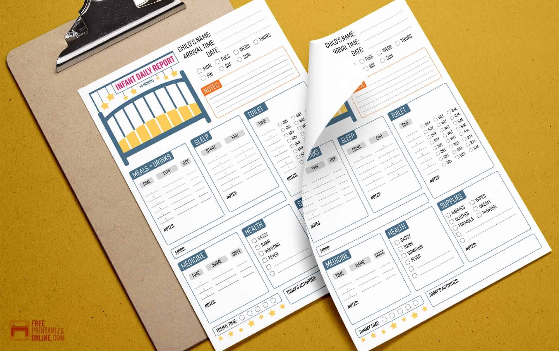 Free Printable Infant Daily Sheets