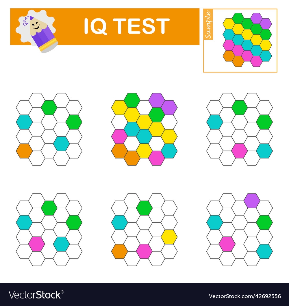 Iq Training Test Logic Game For Kids Royalty Free Vector