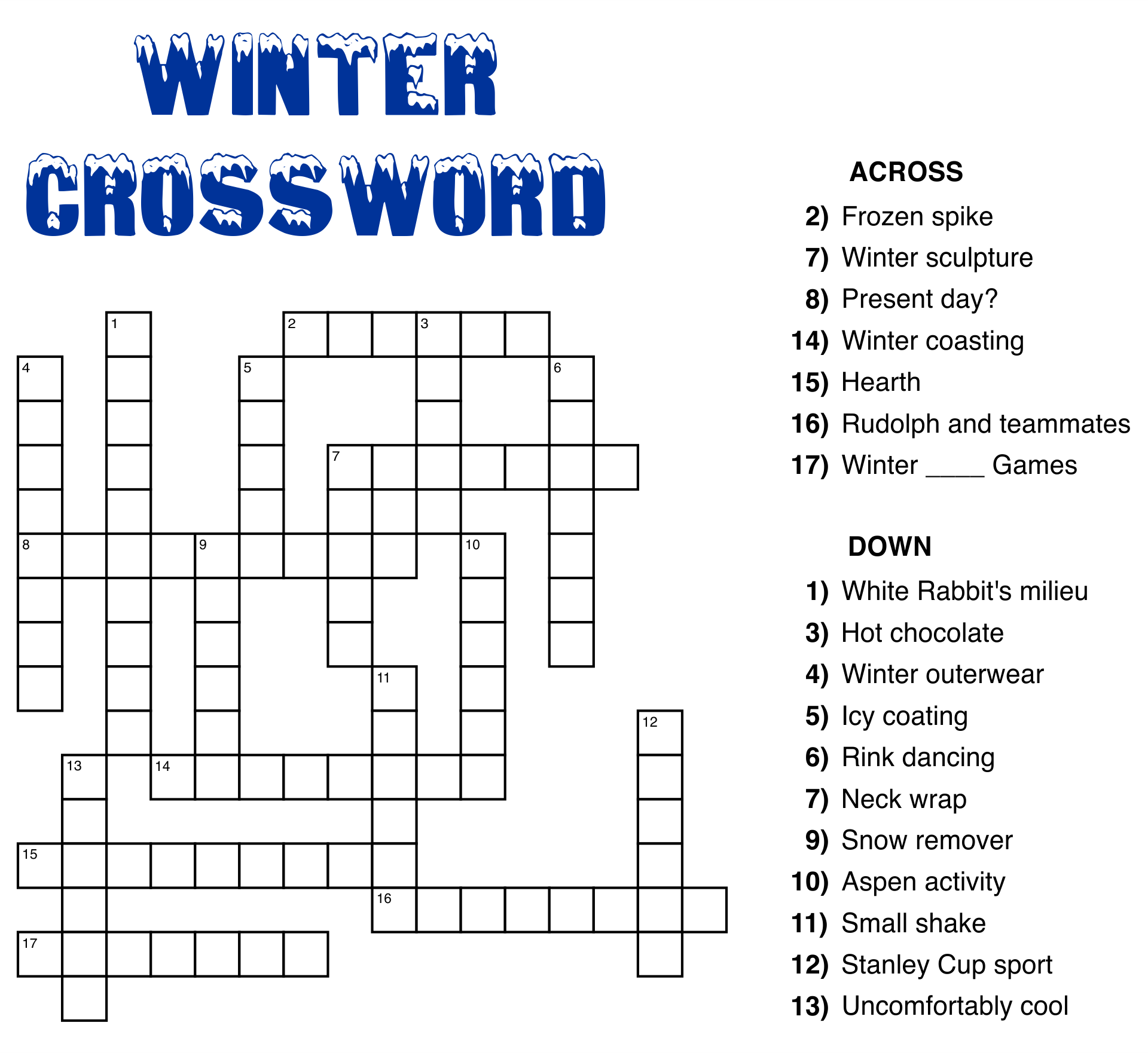 Large Print Easy Crossword Puzzles 10 Free PDF Printables Worksheets Library