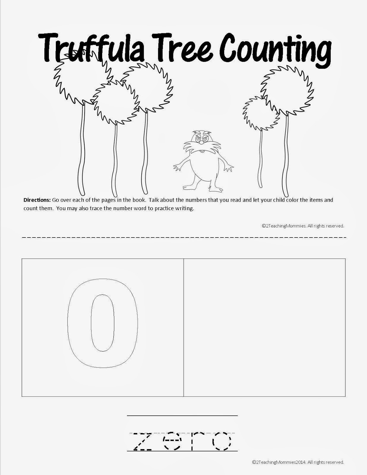Lorax Color And Counting Books A Teaching Mommy
