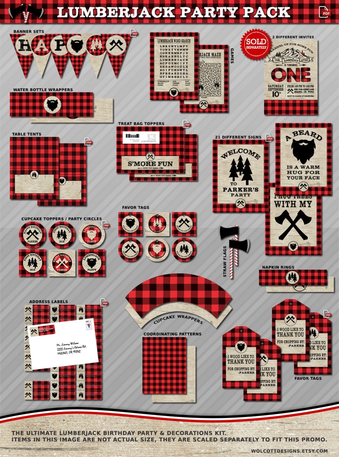 Lumberjack Party Lumberjack Party Supplies Lumberjack Party Decor Lumberjack Birthday Decorations Lumberjack Signs Banner More Etsy
