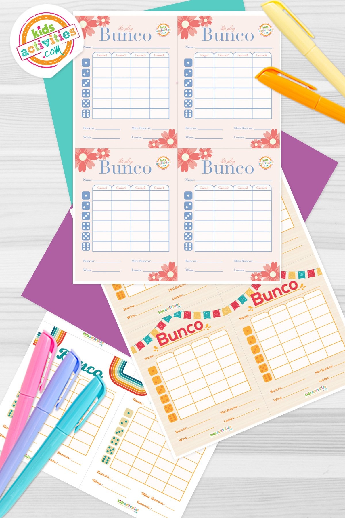 Make A Bunco Party Box With Free Printable Bunco Score Sheets Kids Activities Blog