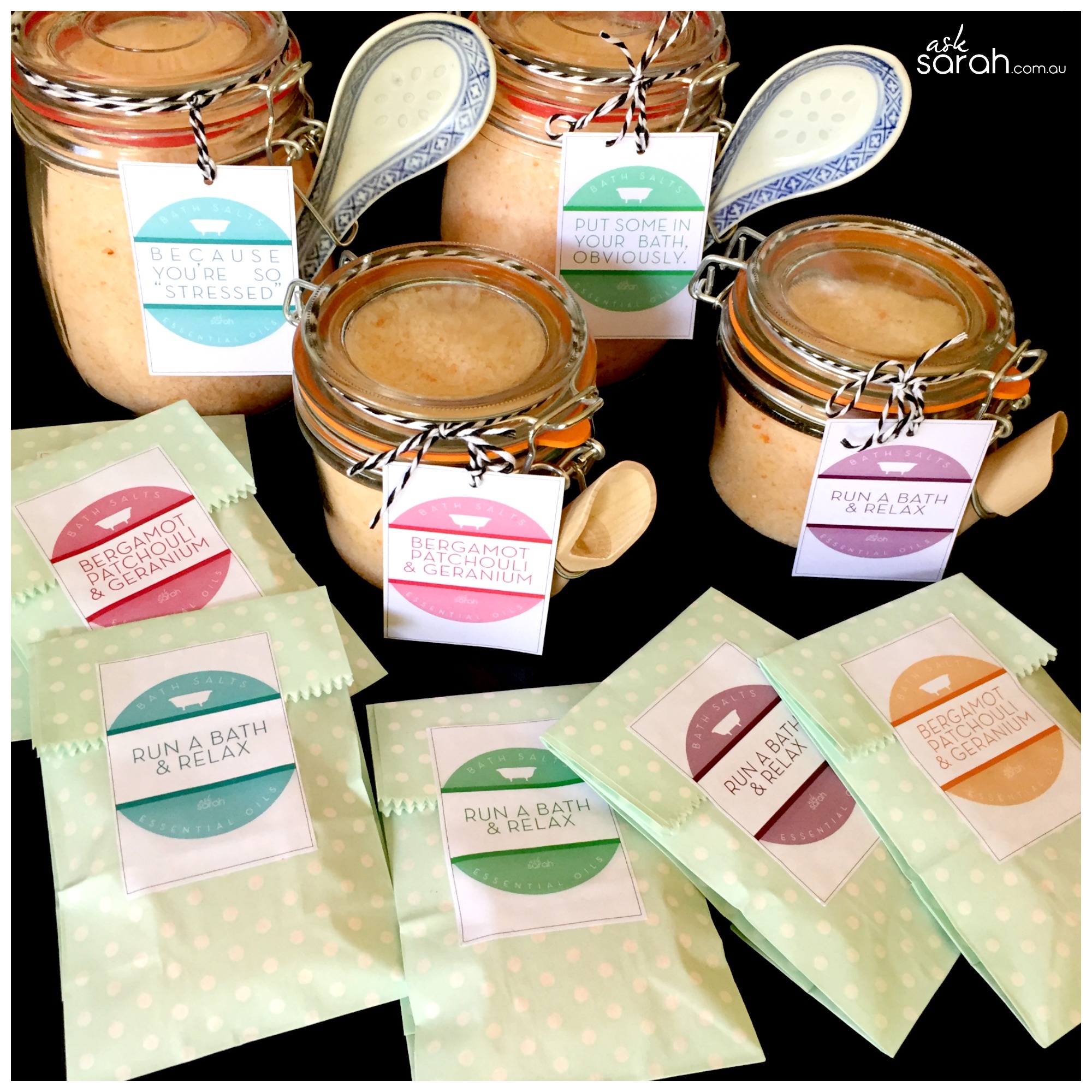 Make DIY Essential Oil Bath Salts with FREE Printable Labels Ask Sarah