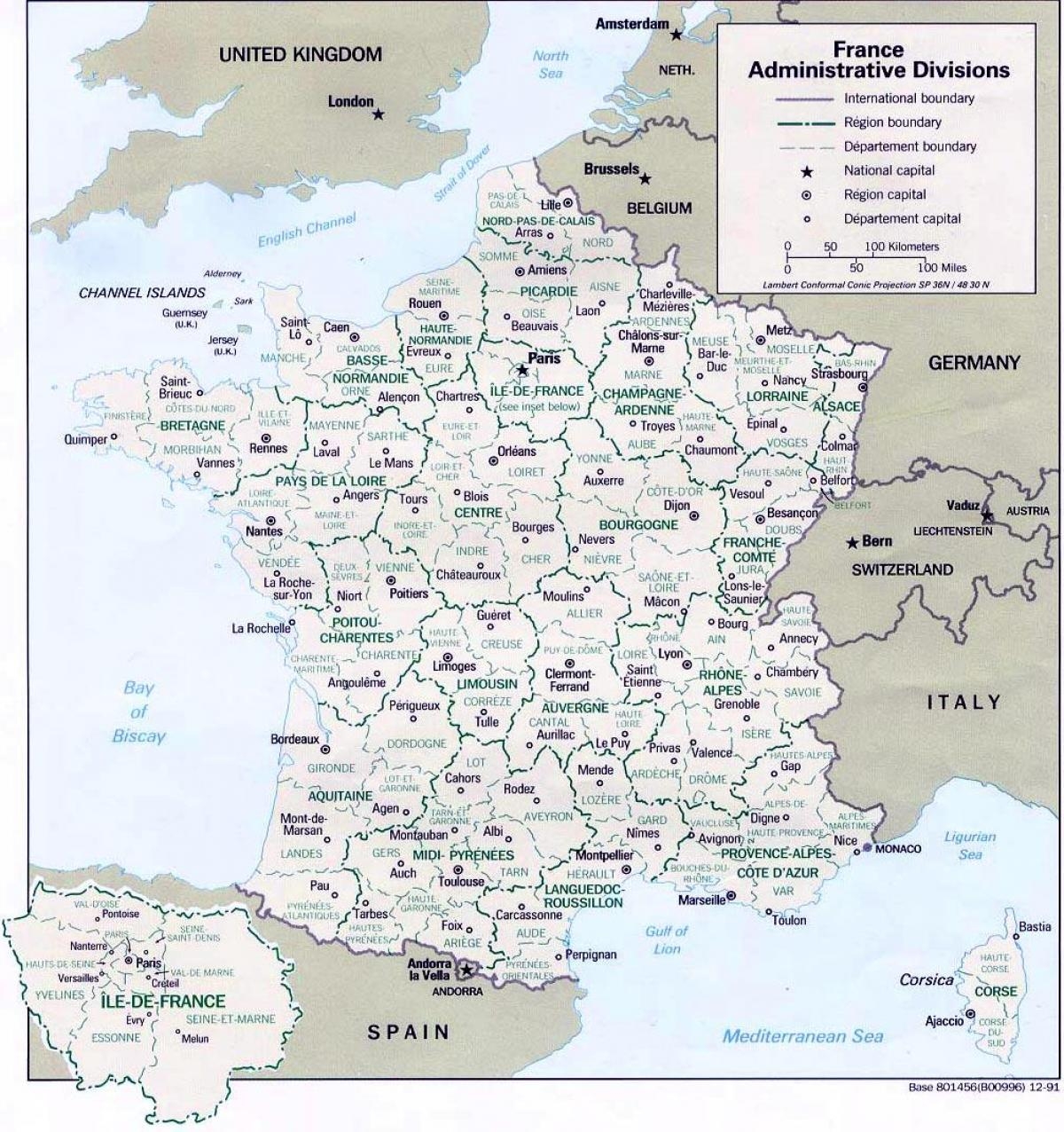 Free Printable Map Of France