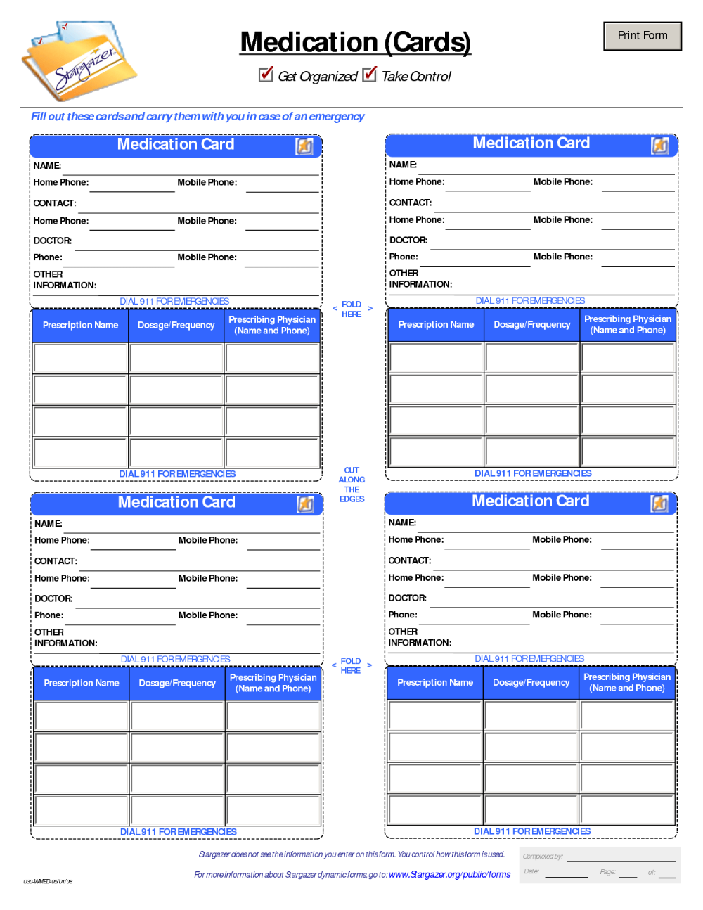Medication List Card 10 Free PDF Printables Printablee