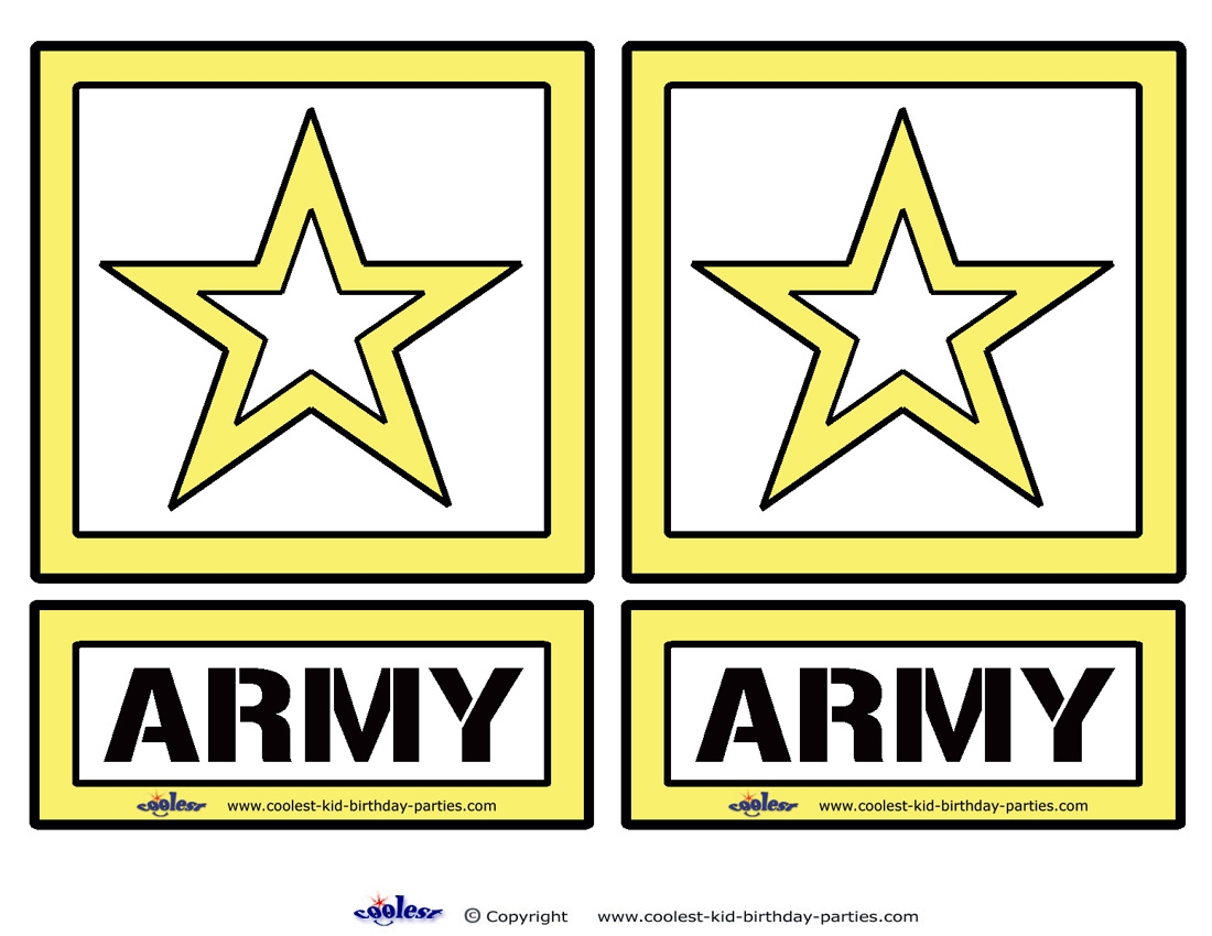 Medium Printable Army Star Decorations Coolest Free Printables