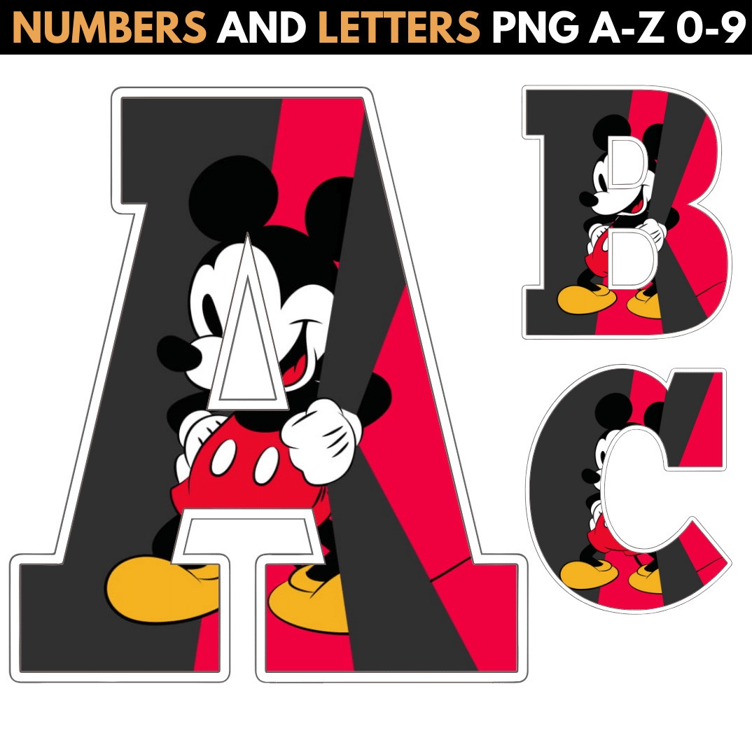Mickey Mouse Alphabet Letters Png 3 MR ALPHABETS