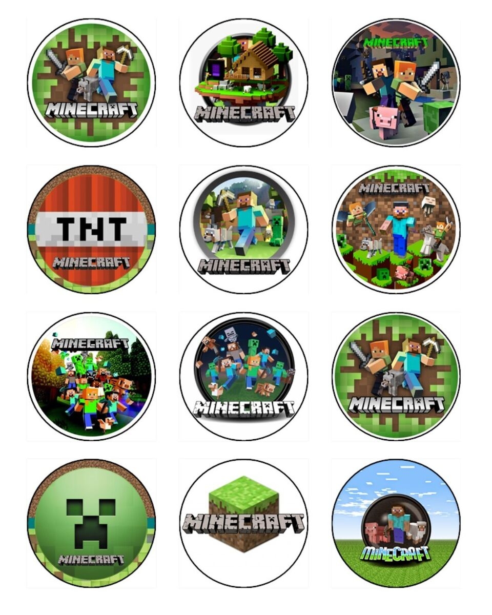 Minecraft Cupcake Toppers Free Printable