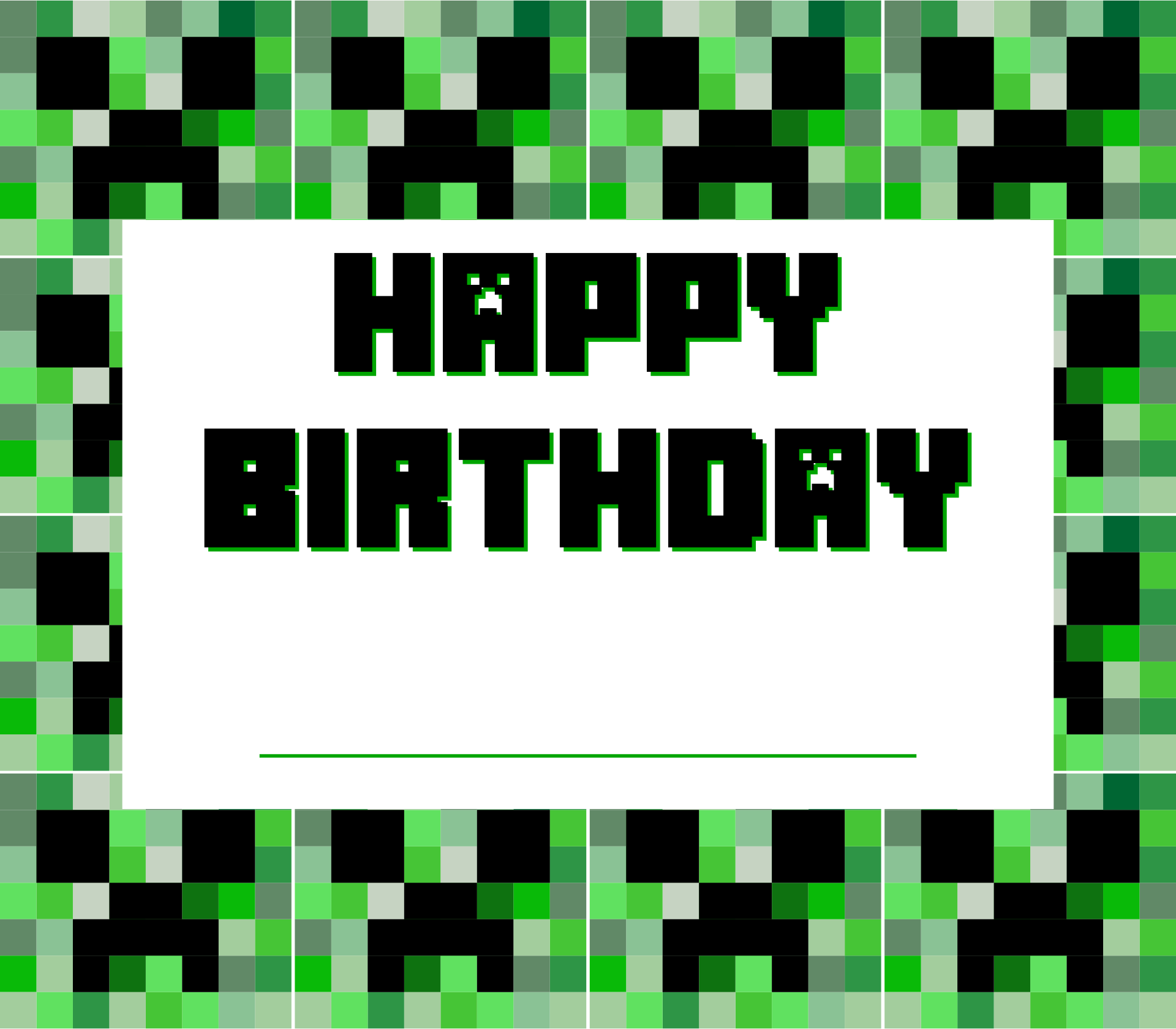 Minecraft Happy Birthday Card 10 Free PDF Printables Printablee