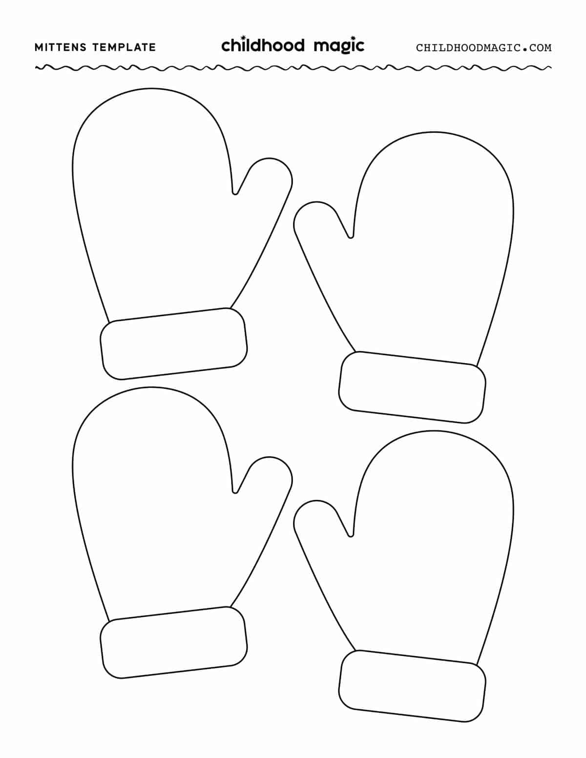 Mittens Template Childhood Magic