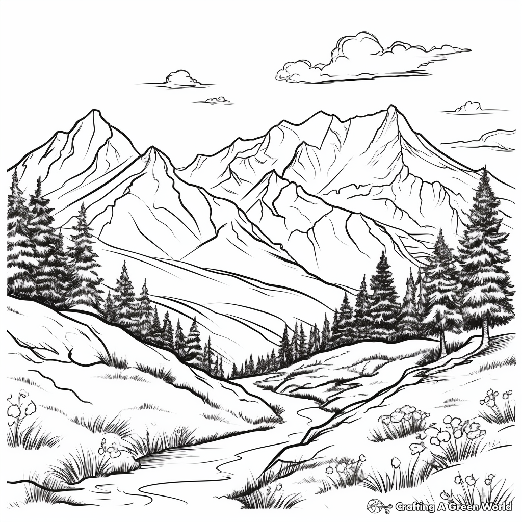 Mountain Coloring Pages Free Printable 