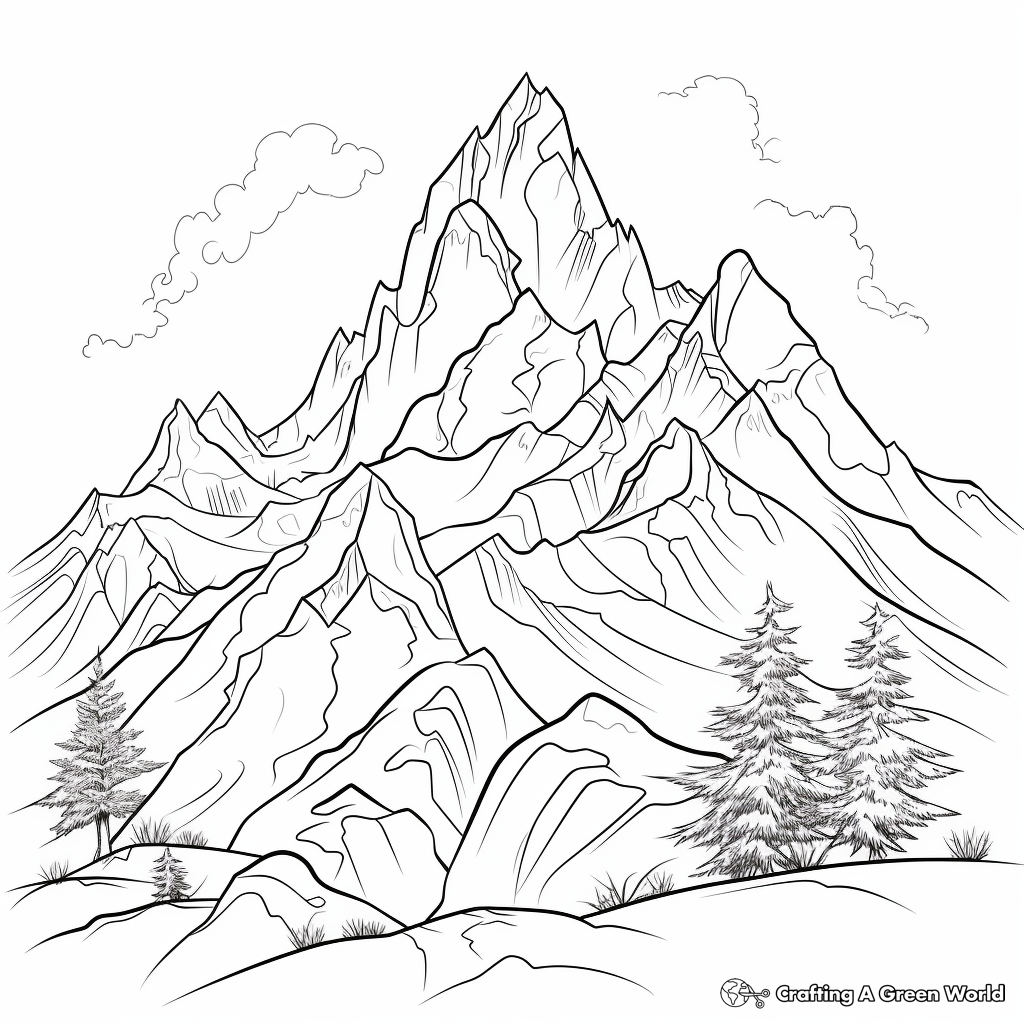 Mountain Coloring Pages Free Printable 