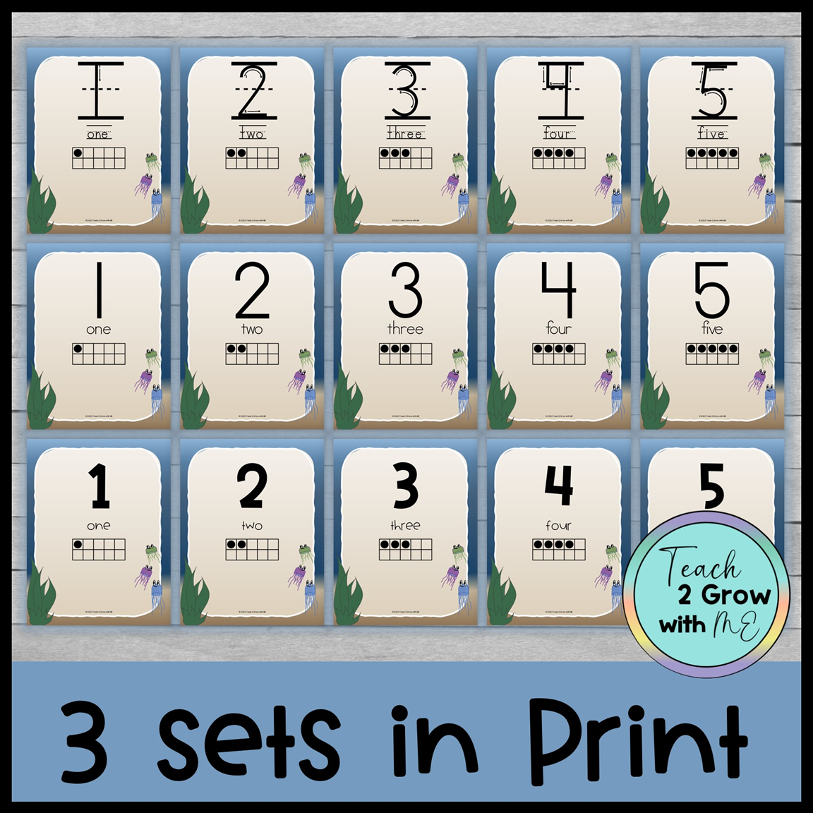 Number Posters 0 30 40 100 By 10s Under The Sea Ocean Classroom Decor Set 2 Made By Teachers
