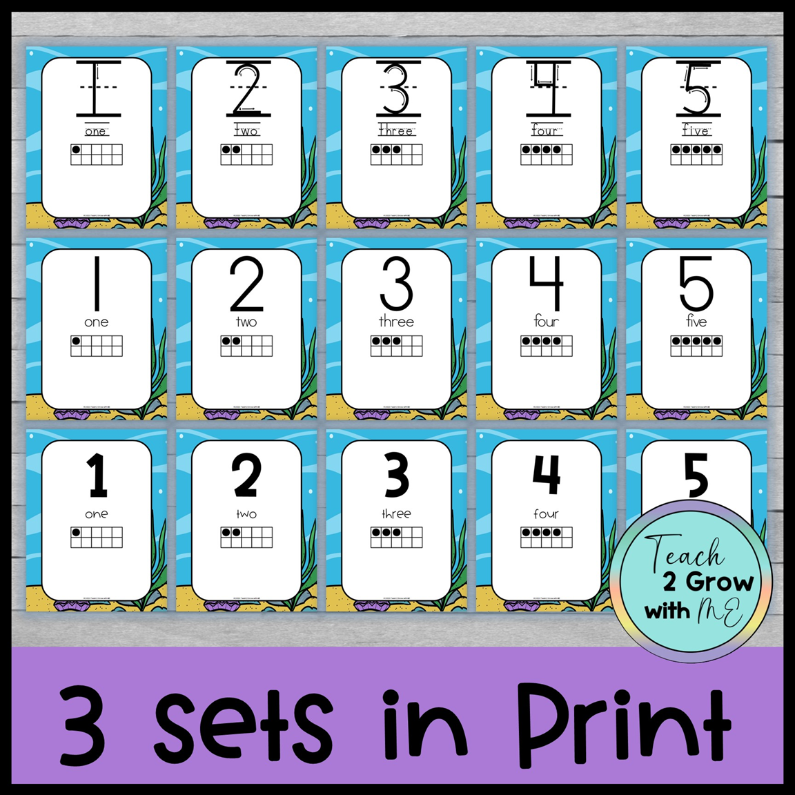 Number Posters 0 30 40 100 By 10s Under The Sea Ocean Classroom Decor Set 5 Made By Teachers
