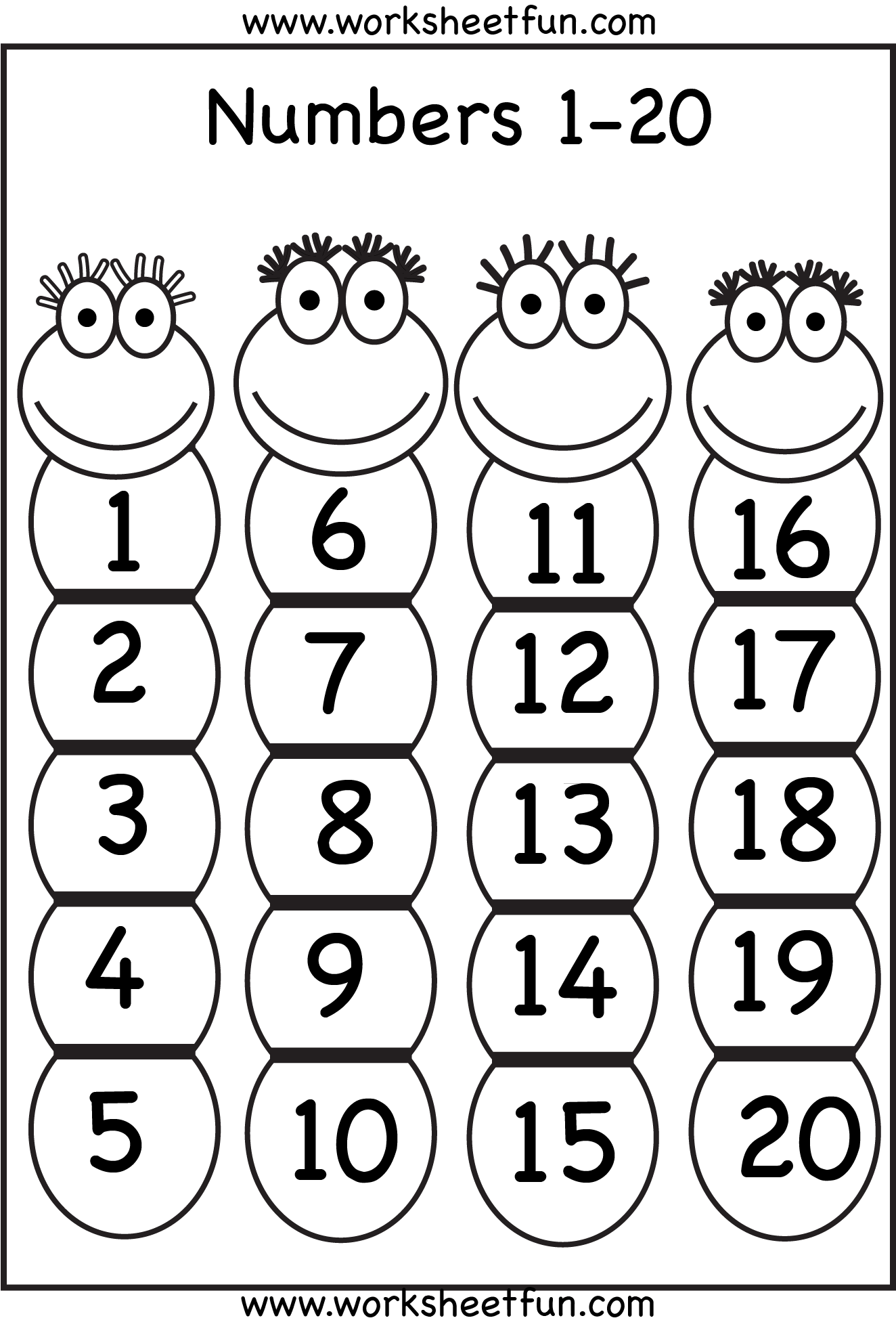Numbers 1 20 Five Worksheets FREE Printable Worksheets
