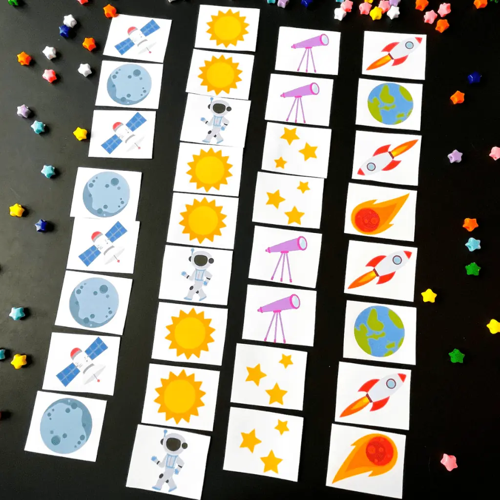 Outer Space Preschool Pattern Sort Activity FREE Printable Friends Art Lab