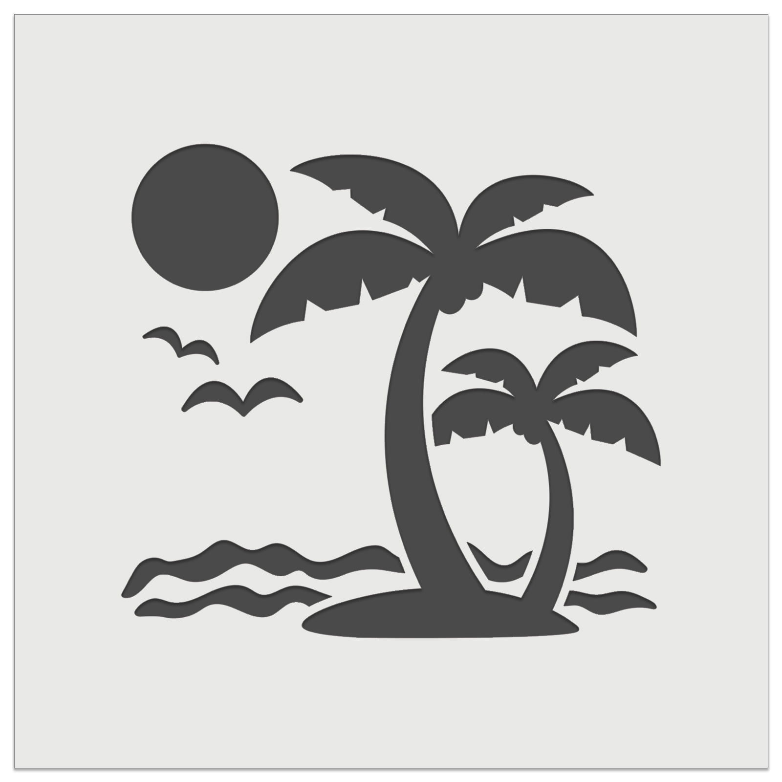 Palm Tree Tropical Island Sun Waves DIY Cookie Wall Craft Stencil 9 0 Inch Walmart