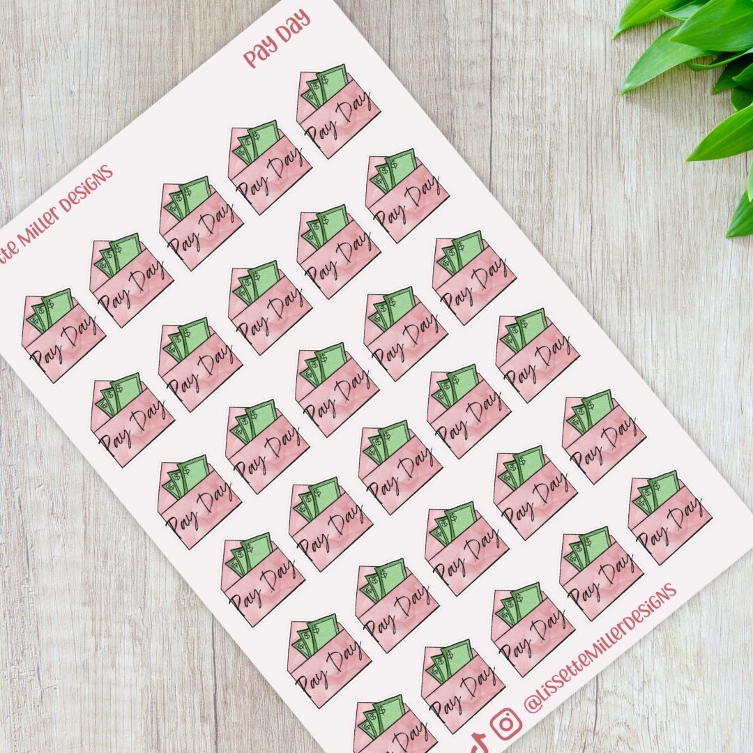 Payday Planner Sticker Sheet Planner Stickers Daily Planner Stickers Adorable Payday Stickers