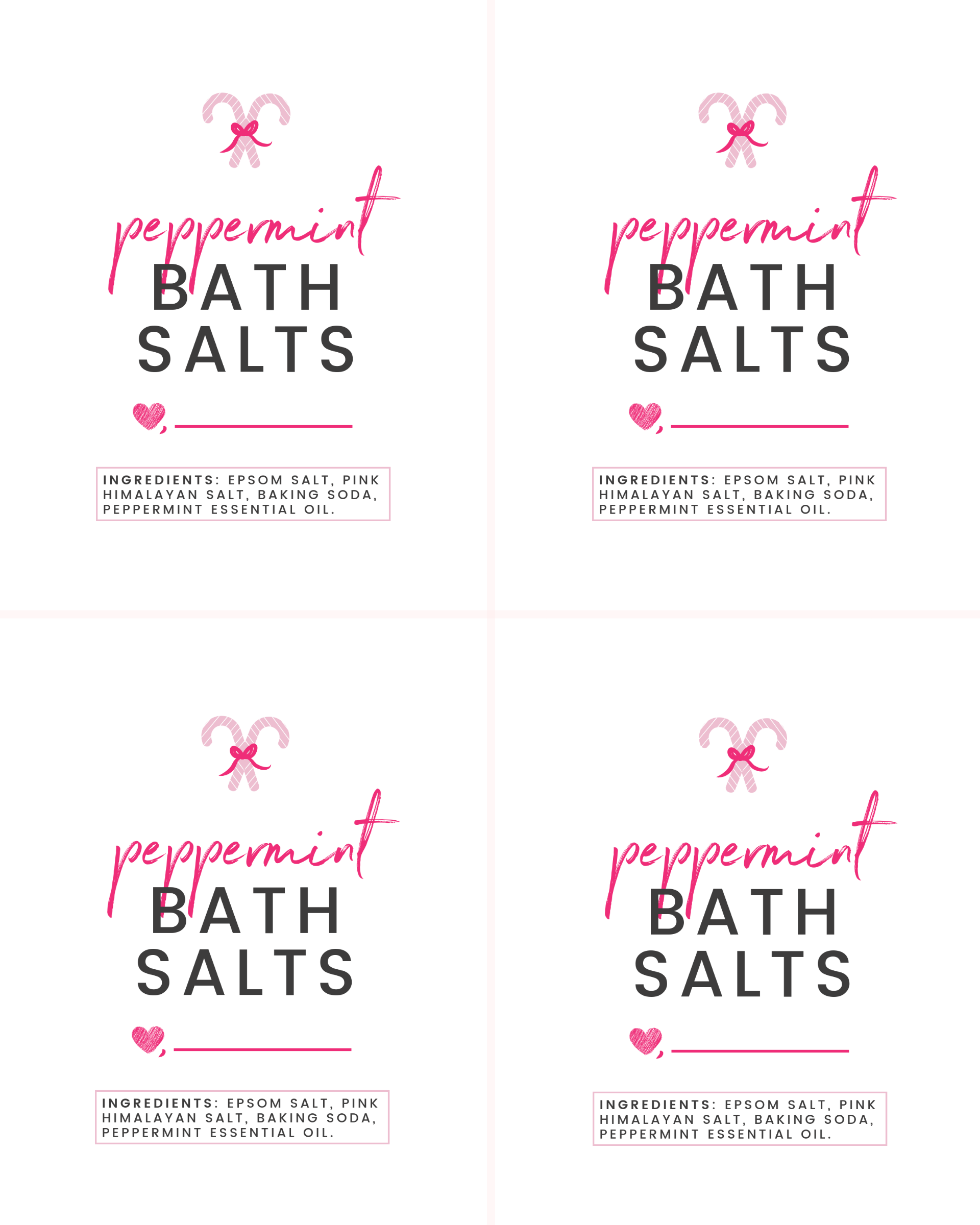 Peppermint Bath Salts and Printable Gift Tags Parsnips And Pastries