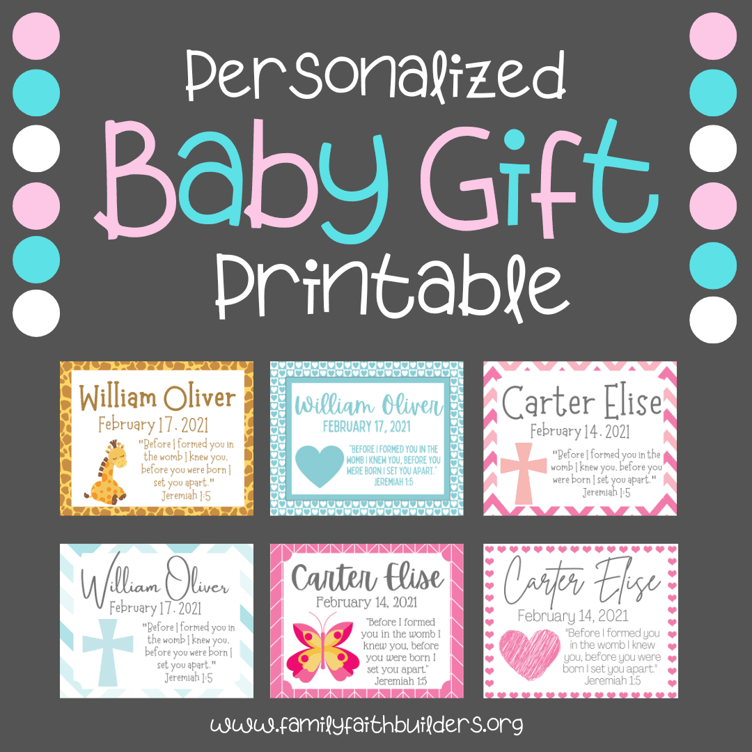 Personalized Baby Gift Printable Family Faith Builders
