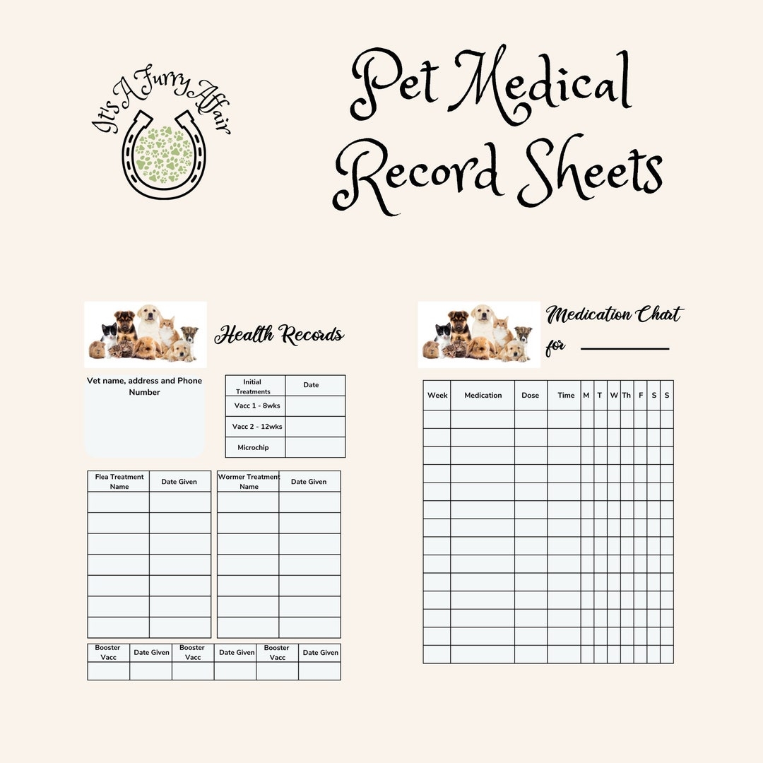 Free Printable Feline Health Record