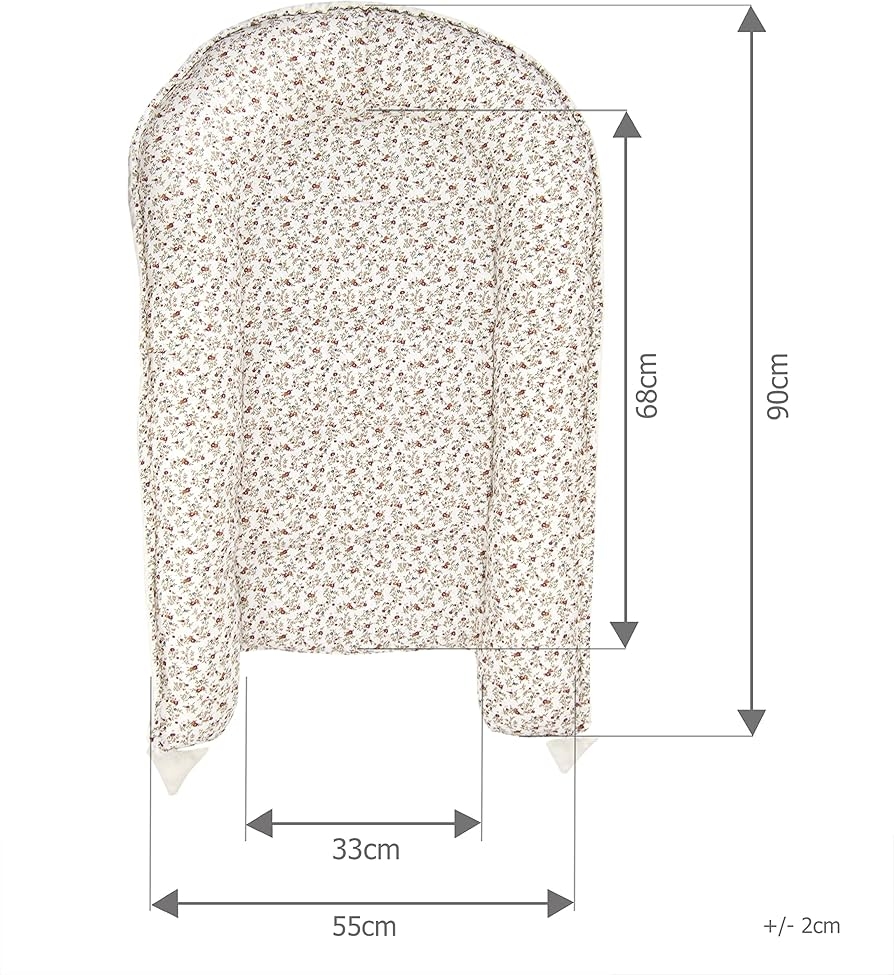 PIMKO Baby Nest With Ruffle Baby Nest For Baby Cuddly Nest Baby Cocoon For Infants And Newborns 100 Cotton Baby Pillow Suitable For Home Or As A Positioning Pillow 55 X 90