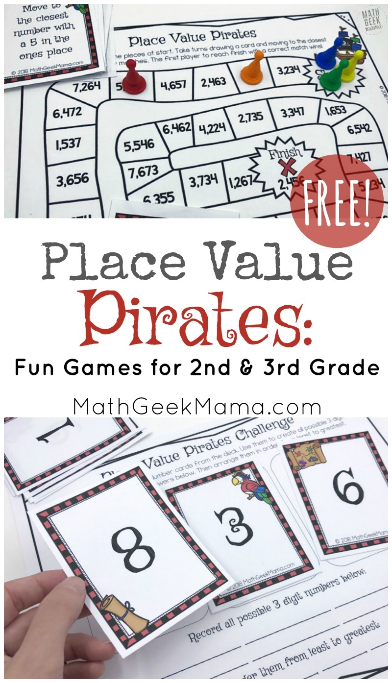 Place Value Pirates FREE Printable Math Game