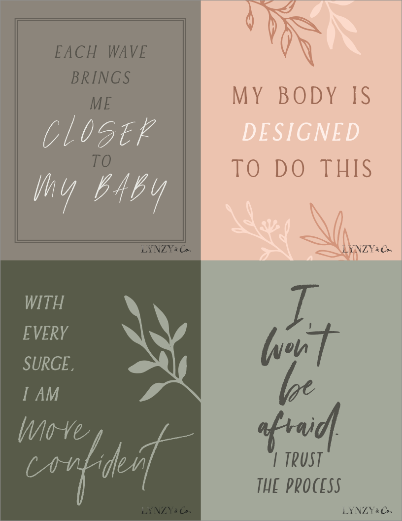 Positive Birth Affirmations Printable Lynzy Co 