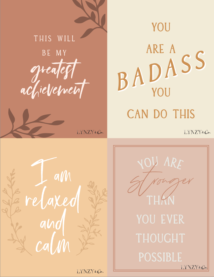 Positive Birth Affirmations Printable Lynzy Co 