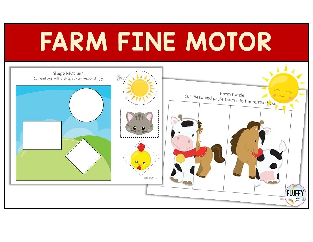 Preschool Farm Theme Printables FluffyTots