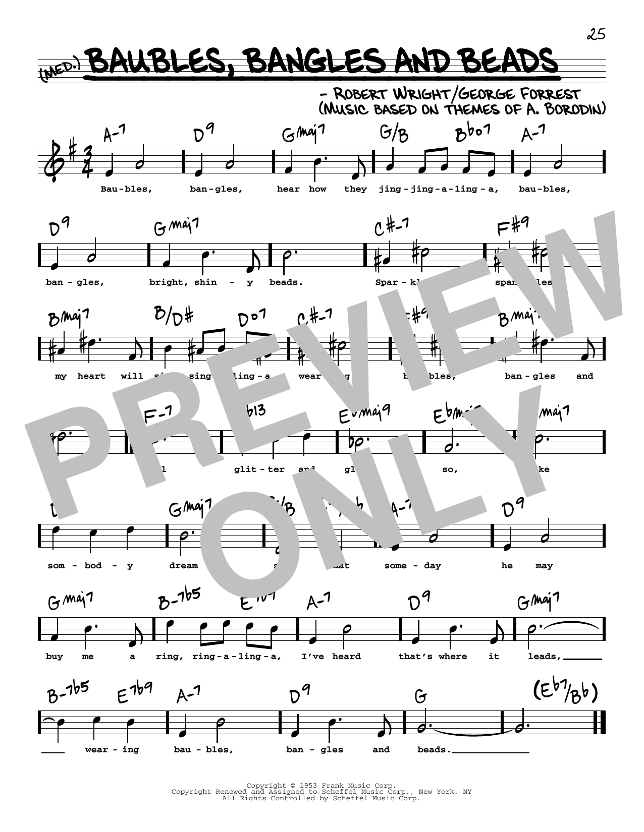 Print And Download Baubles Bangles And Beads High Voice from Kismet Sheet Music Sheet Music Download Print Baubles Bangles And Beads High Voice from Kismet 