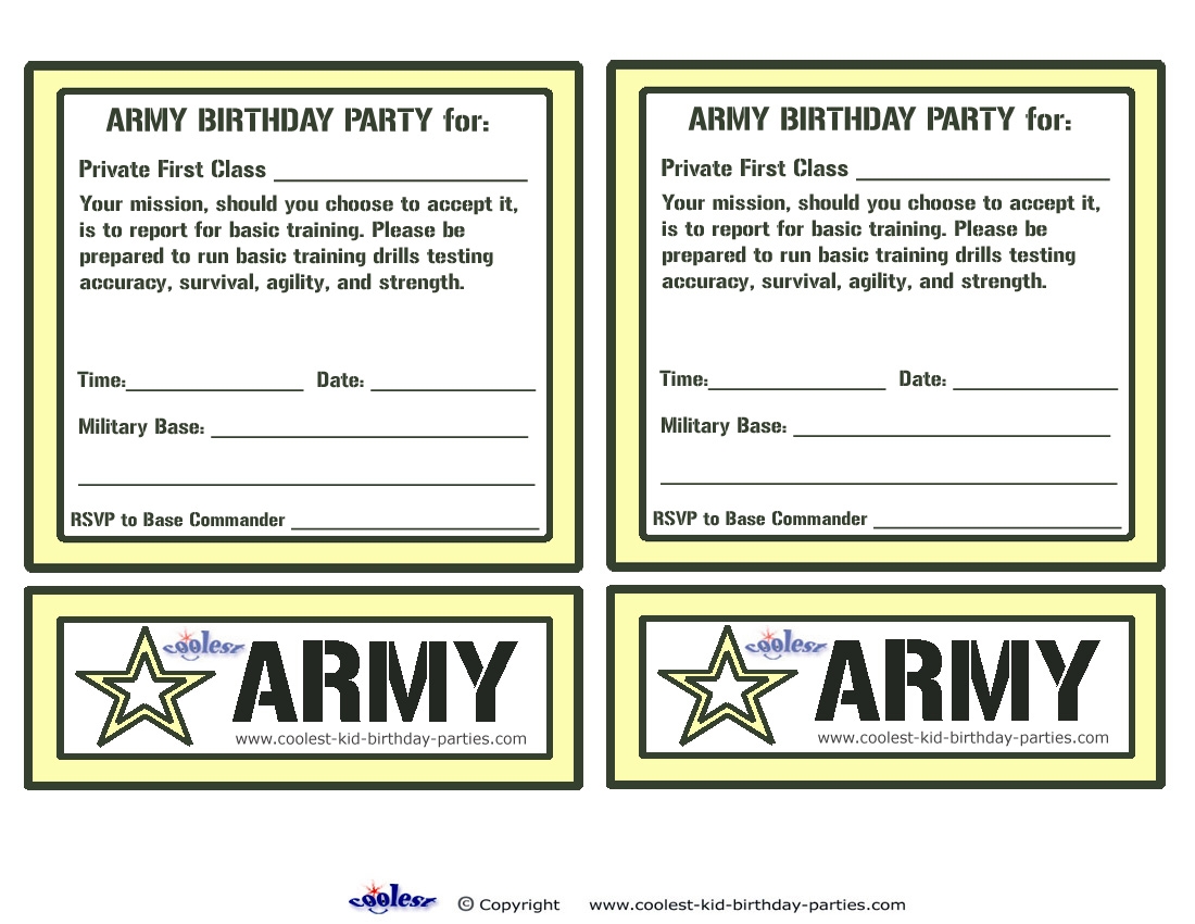 Printable Army Invitations Coolest Free Printables