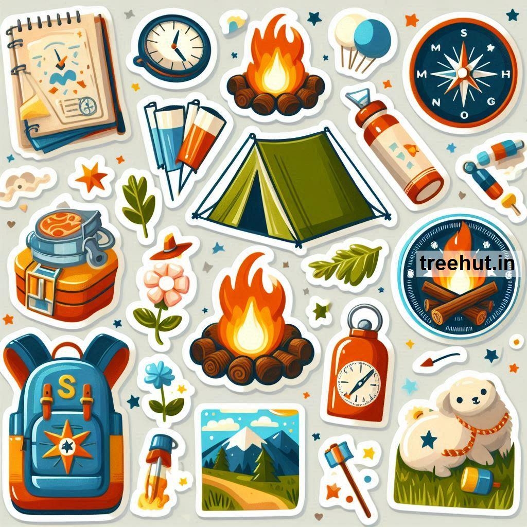 Printable Camping Stickers And 50 Sticker Craft Ideas For Kids And Adults Sticker Craft Activities