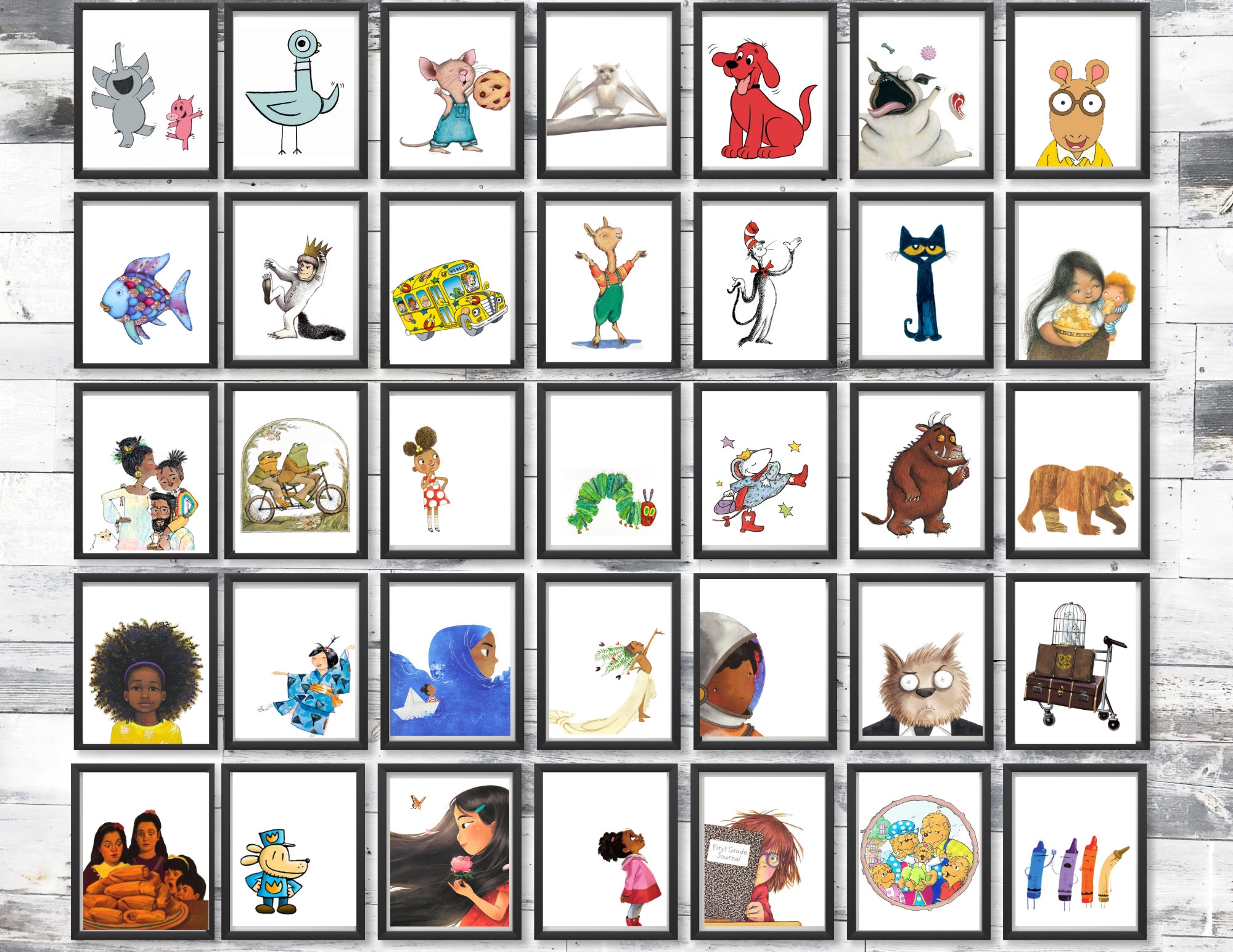 Printable Children s Book Character Gallery Wall Poster Bundle Classroom And Library Decor Instant Download Etsy