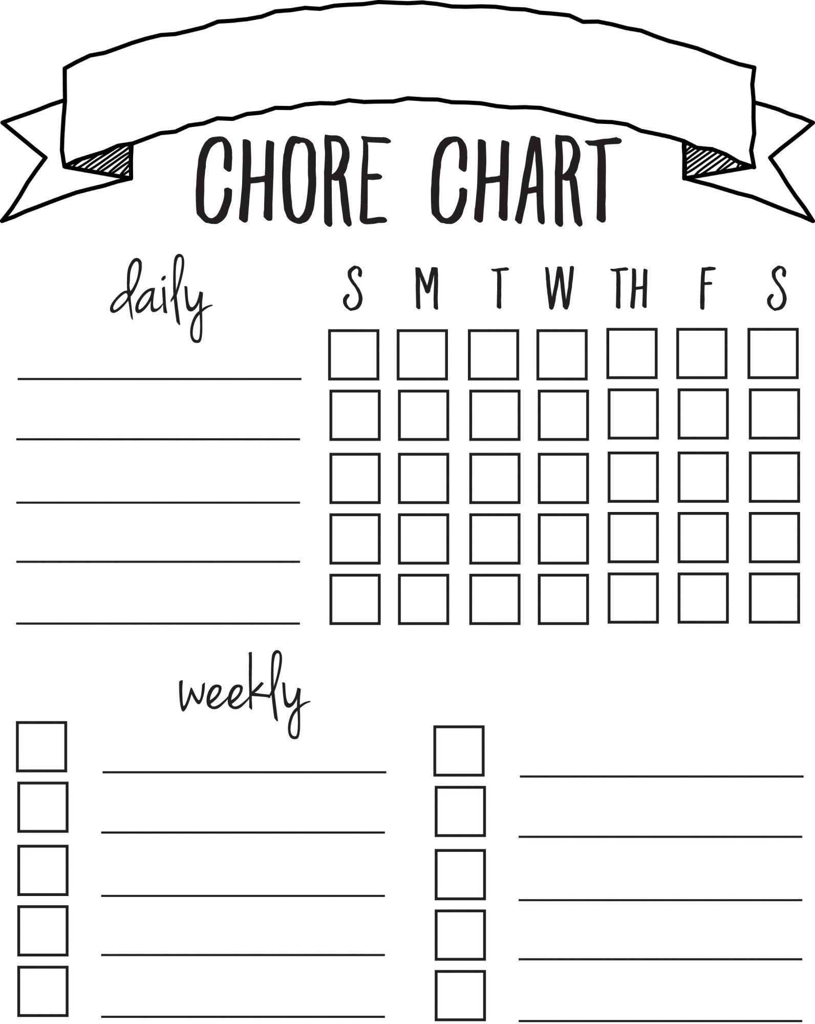 Printable Chore Chart Sincerely Sara D Home Decor DIY Projects