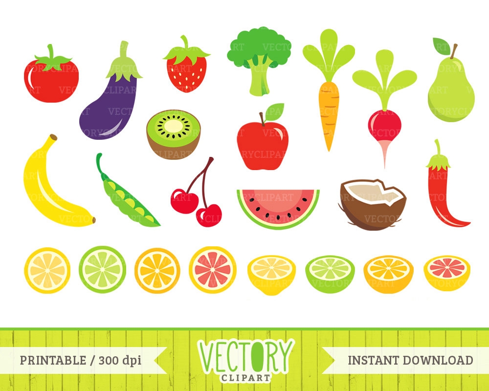 Printable Clipart Fruit And Vegetables Clip Art Library