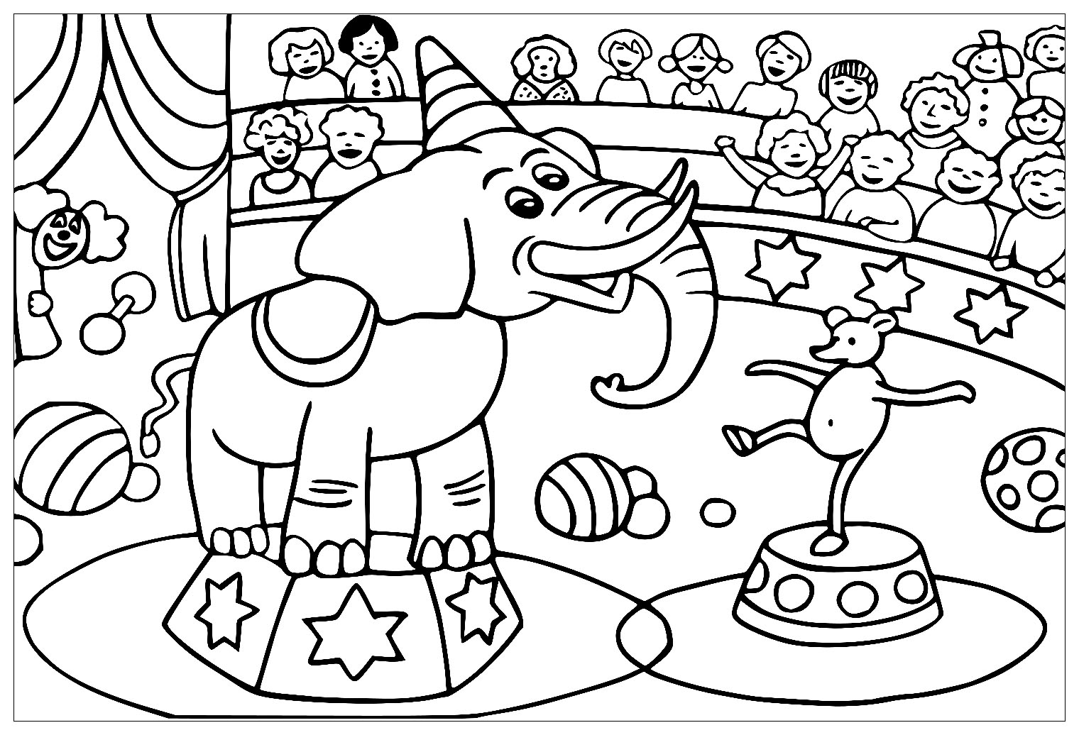 Printable Coloring Book Circus Animals Circus Coloring Pages For Kids