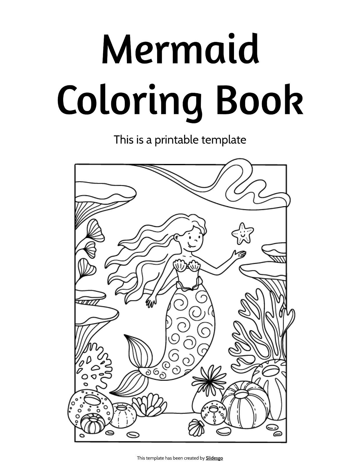Printable Coloring Worksheets About Mermaids In PDF Format
